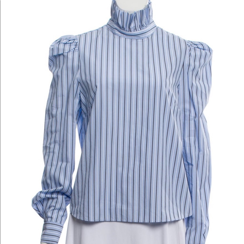 Frame striped mock neck top shirt